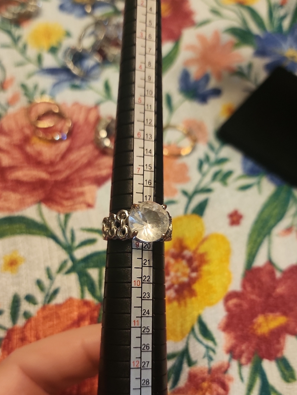 Crystal Statement Ring - Clear Stone Silver Band